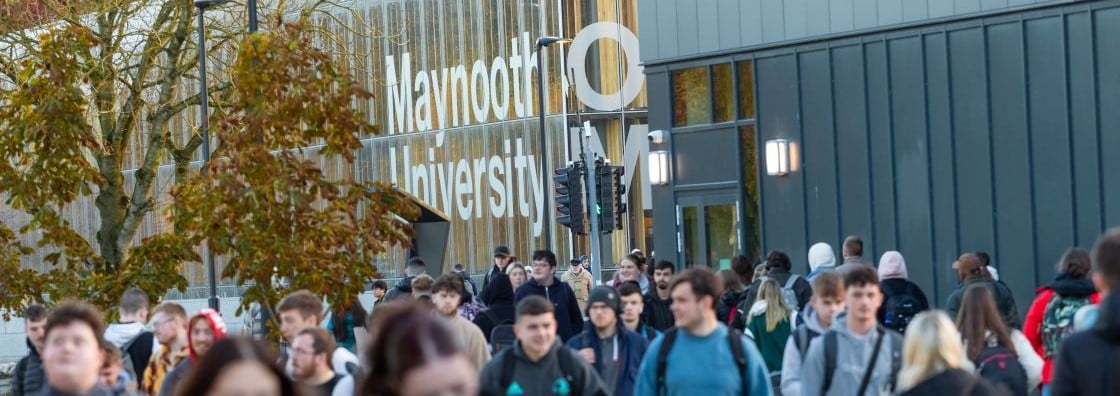 Students walking near the MU Library.