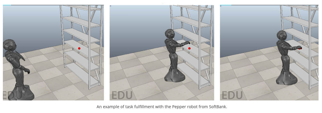 An example of task fulfillment with the Pepper robot from SoftBank.