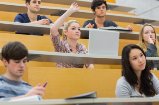 Students in Tiered Lecture Hall