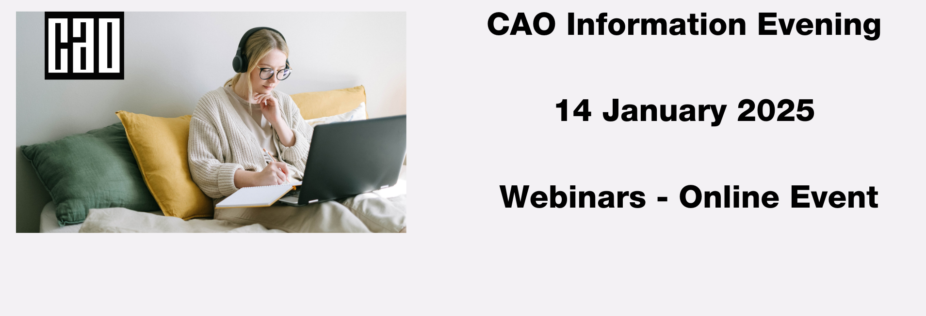 TEXT READS CAO information evening Jan 14 2025