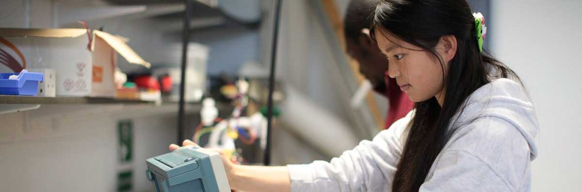 Electronic Engineering - Female Student Working in the Lab - Maynooth University