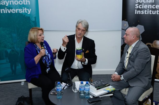 Pictured from left to right are: Kateryna Mykhaylivna Yushchenko, former Ukrainian president Viktor Yushchenko, Prof John O’Brennan, 
