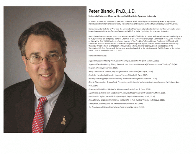 4th ALL Symposium-Professor Peter Blanck, Syracuse University
