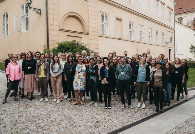 Photo of the GENDERACTIONplus consortium members at the kick-off meeting in Prague in June 2022