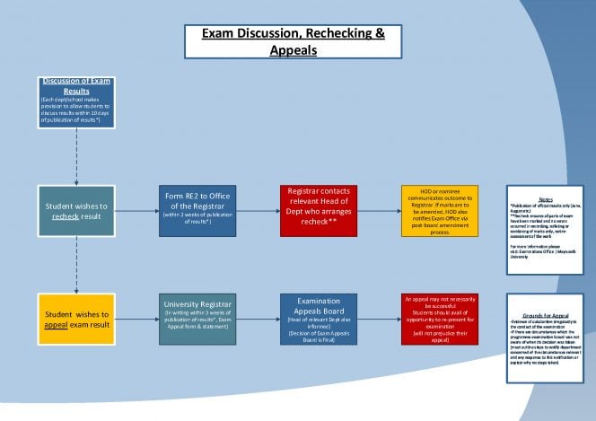 Process diagram showing examinations appeal procedure