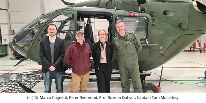 (l-r) Dr Marco Cognetti, Peter Redmond, Prof Rozenn Dahyot, Captain Tom Mullarkey