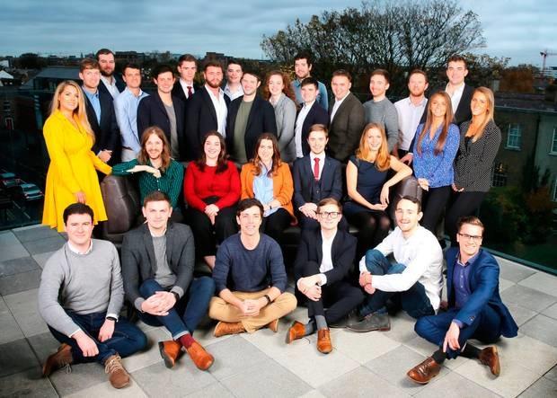 Photo of 30 people under 30 years old identified as exciting new business talent
