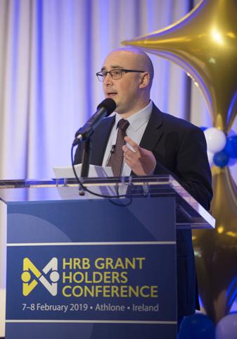 David Prendergast presenting keynote speech at HRB Conference