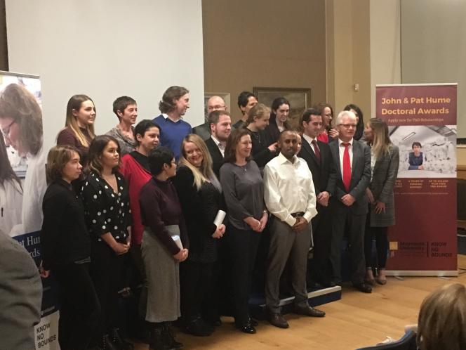 Photo Mohamed Maalin and Others receiving John and Pat Hume Scholarship