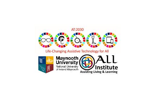 AT2030 Sponsors:  AT2030 Life Changing Technology for All, Maynooth University, ALL Institute Logos