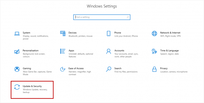 IT Services_w10 settings menu
