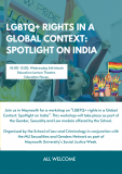 Join us in Maynooth for a workshop on "LGBTQ+ rights in a Global Context: Spotlight on India". This workshop will take place as part of the Gender, Sexuality and Law module offered by the School.   Organised by the School of Law and Criminology in conjunction with the MU Sexualities and Genders Network as part of  Maynooth University’s Social Justice Week.  