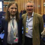 Photo of Mac MacLachlan standing with Matt McCann of Access Earth
