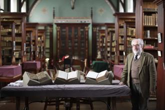 History - Ray Gillespie with Manuscripts - Maynooth University