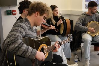 Shot of MU musicians providing entertainment at the MSc 10 year anniversary event