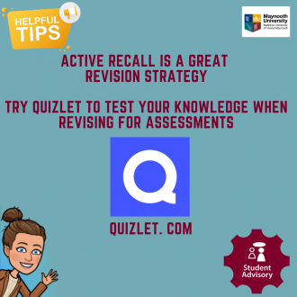 Active recall is a great revision strategy. Try Quizlet to test your knowledge when revising for assessments. Decorative Image