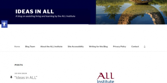 Ideas In ALL Blog:A blog on assisting living and learning by the ALL Institute, Maynooth University. 