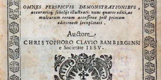 Title page of Euclidis Elementorum Libre XV. Accessit Liber XVI. Christopher Clavius, Rome, 1603.