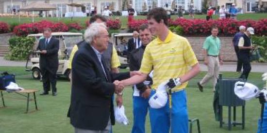 Golf - Gary Hurley meets Arnold Palmer at the 2013 Palmer Cup