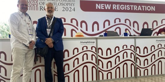 Prof. Dunne and Alan Xuereb at the World Philosophy Conference 2024