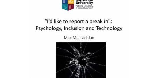 Inaugural Lecture of Professor Malcolm MacLachlan