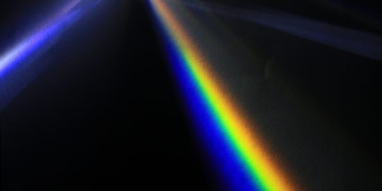 Light dispersion using a flint glass prism