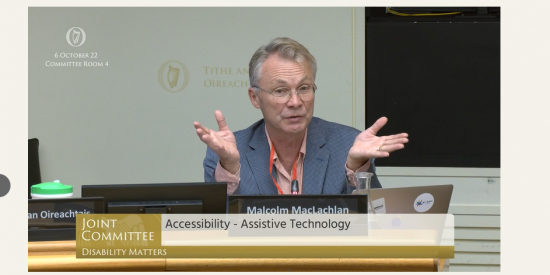 Screenshot form Oireachtas TV about joint committee on disability matters 