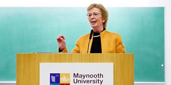 Communications & Marketing - Edward Kennedy Mediation Conference Mary Robinson at Lecturn  - Maynooth University