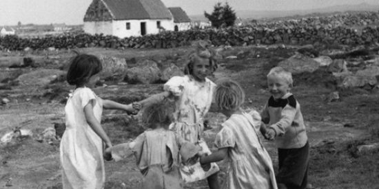 Irish children play a game in Co Galway in 1957