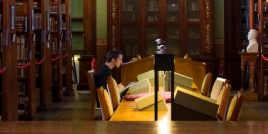 Student in Russell Library - Maynooth University