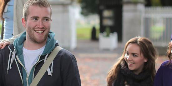 Communications - Students at Entrance to South Campus of Maynooth University 1200 x 396