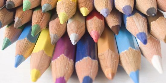 Photograph of colourful pencils