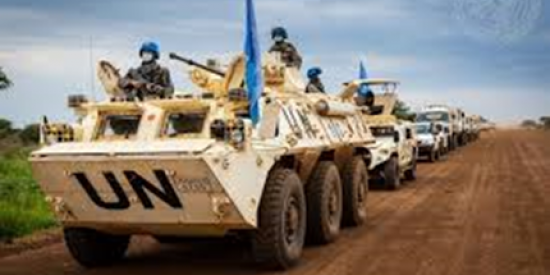 UN peacekeepers on a peacekeeping mission