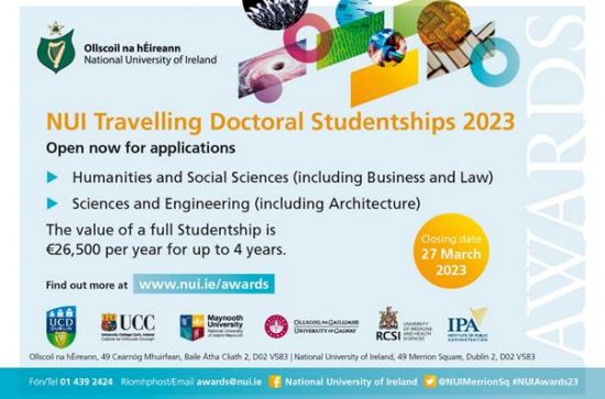 NUI Travelling Doctoral Studentships: All Disciplines | Maynooth University